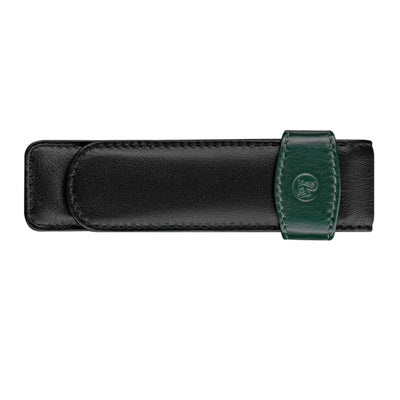 Pelikan Leather 2 Pen Holder - Black Green