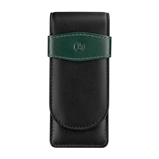 Pelikan Leather 3 Pen Holder - Black Green