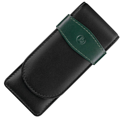 Pelikan Leather 3 Pen Holder - Black Green