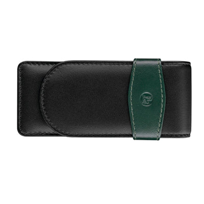 Pelikan Leather 3 Pen Holder - Black Green
