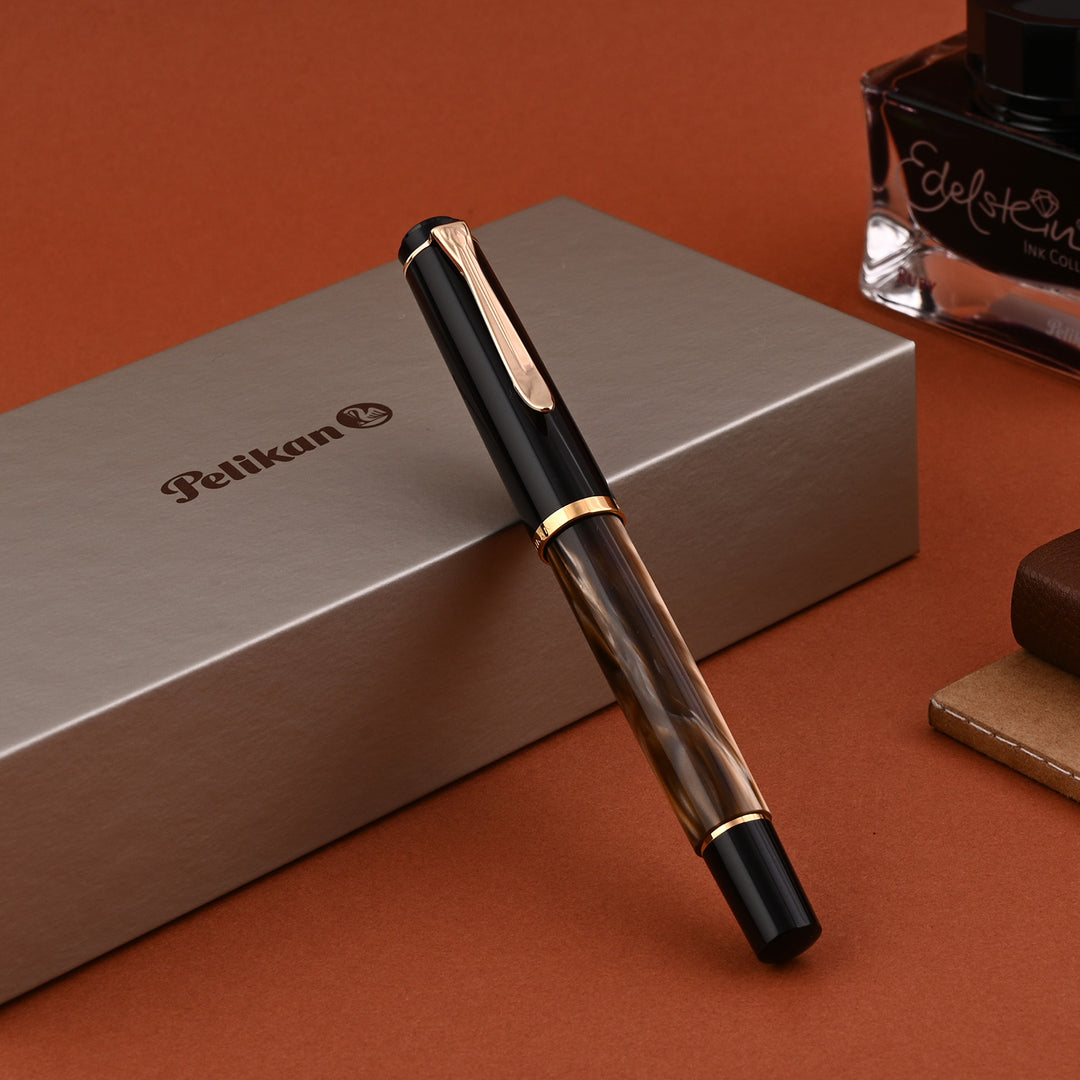 Pelikan M200 Brown Marbled Fountain Pen|Shop Online at Makoba |Pelikan