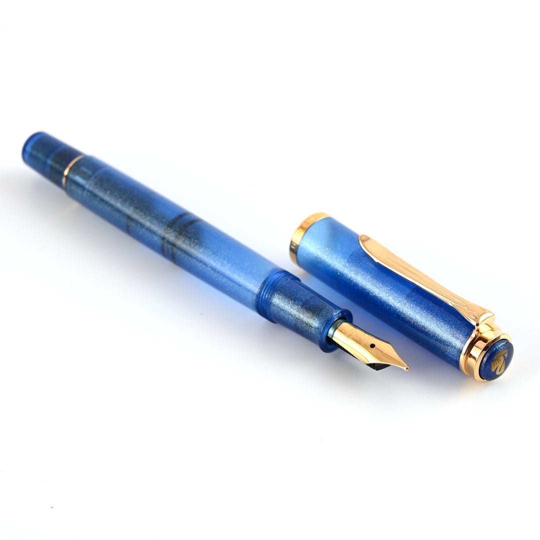 Buy Pelikan M200 Golden Lapis Fountain Pen|Pelikan Pen Online at