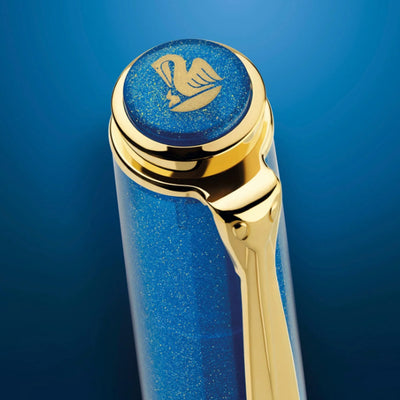 Pelikan M200 Fountain Pen with Ink - Golden Lapis GT (Special Edition) 11