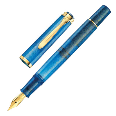 Pelikan M200 Fountain Pen with Ink - Golden Lapis GT (Special Edition) 1