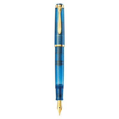 Pelikan M200 Fountain Pen with Ink - Golden Lapis GT (Special Edition) 3