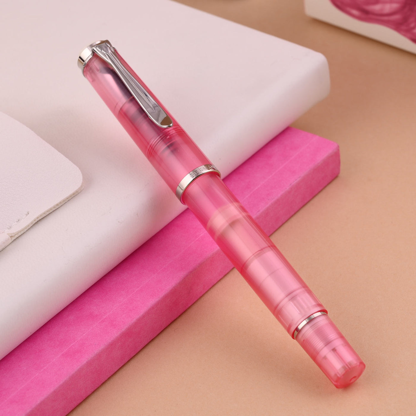Pelikan M205 Fountain Pen with Ink - Rose Quartz CT (Special Edition) 13