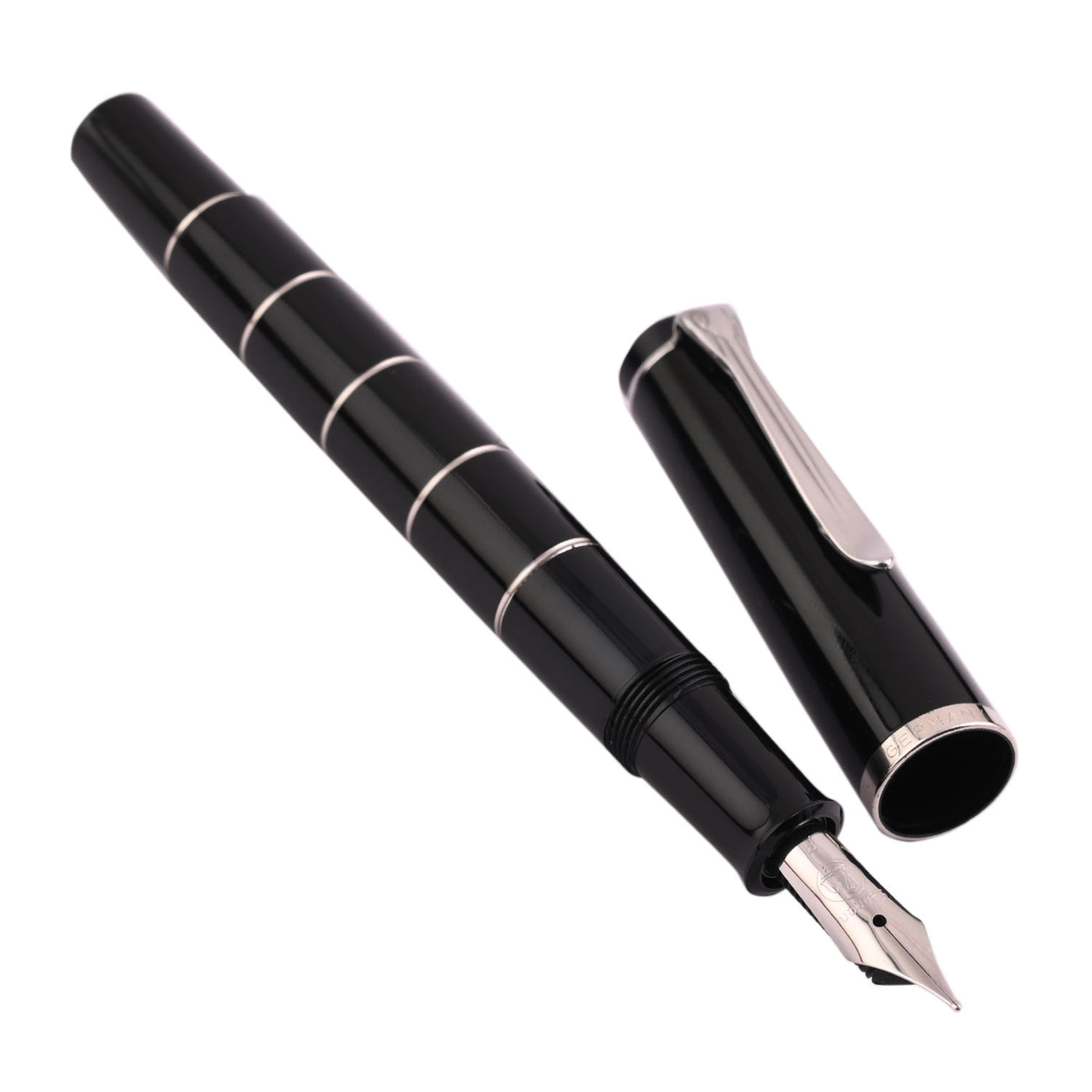 Pelikan M215 Fountain Pen - Black Rings CT 3