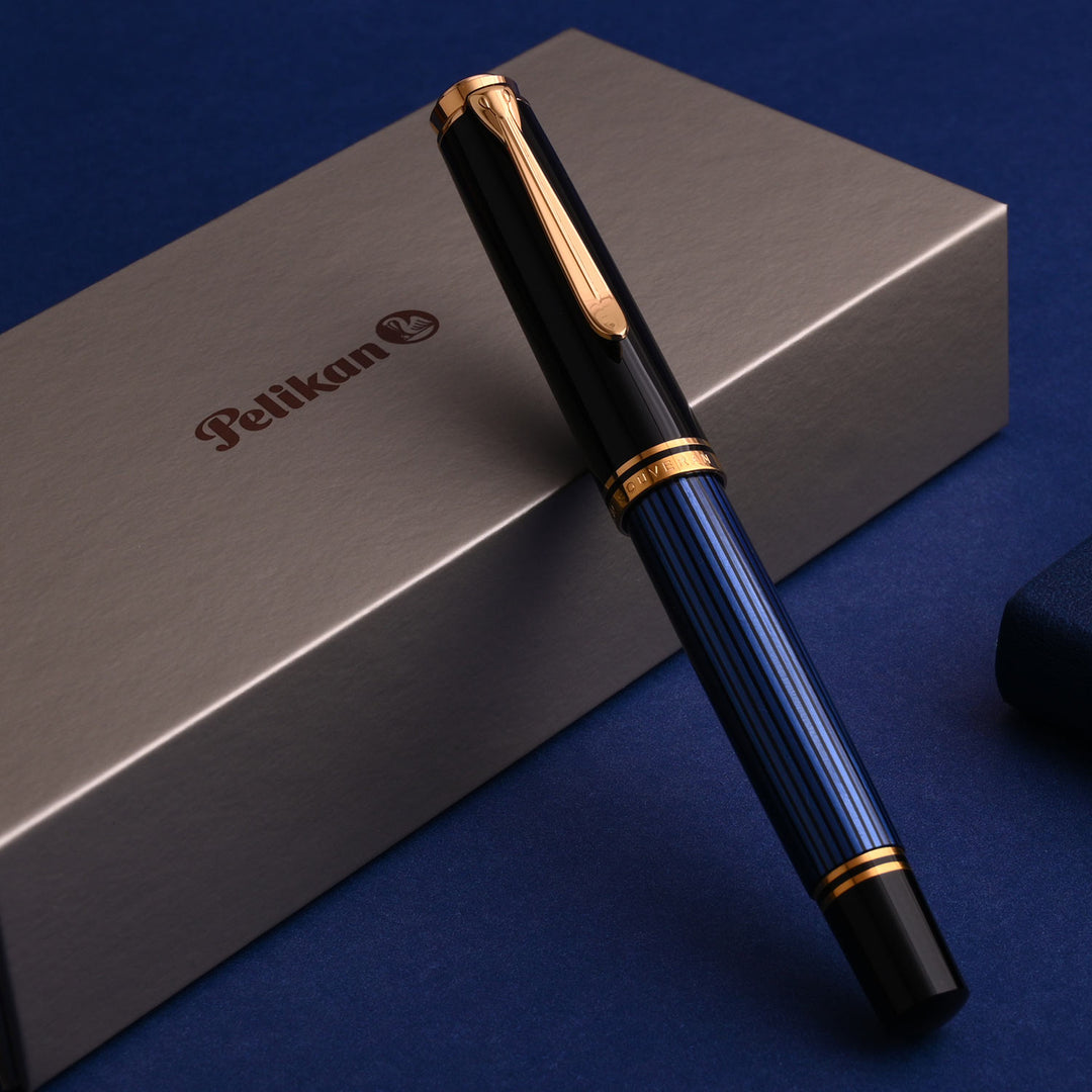 Buy Pelikan M800 Black Blue Fountain Pen | Pelikan M800 Pens | Makoba