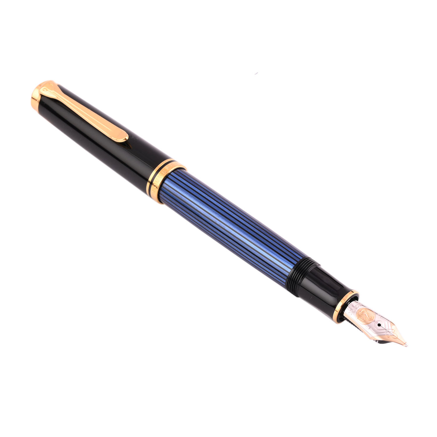 Pelikan M800 Fountain Pen - Black Blue GT 4