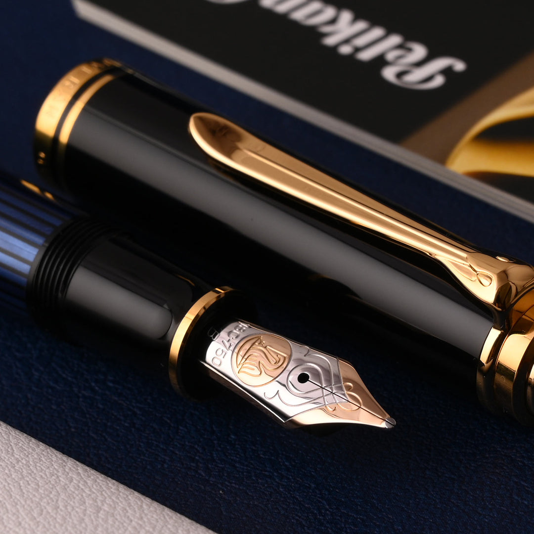 Pelikan M800 Black Blue Fountain Pen | Shop Online at Makoba