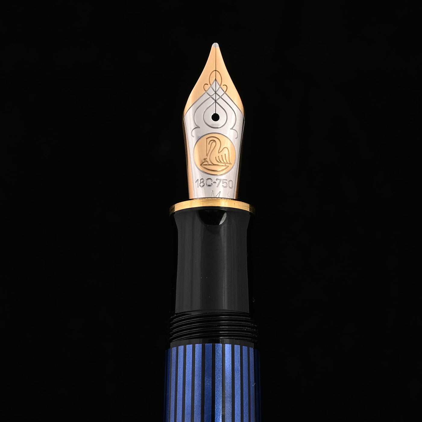 Pelikan M800 Fountain Pen - Black Blue GT 12