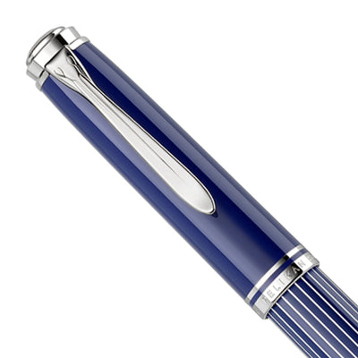Pelikan M815 Fountain Pen - Metal Striped Blue CT (Special Edition)