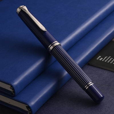 Pelikan M815 Fountain Pen - Metal Striped Blue CT (Special Edition) 14