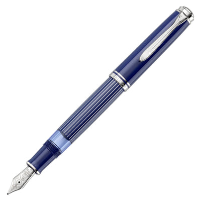 Pelikan M815 Fountain Pen - Metal Striped Blue CT (Special Edition)