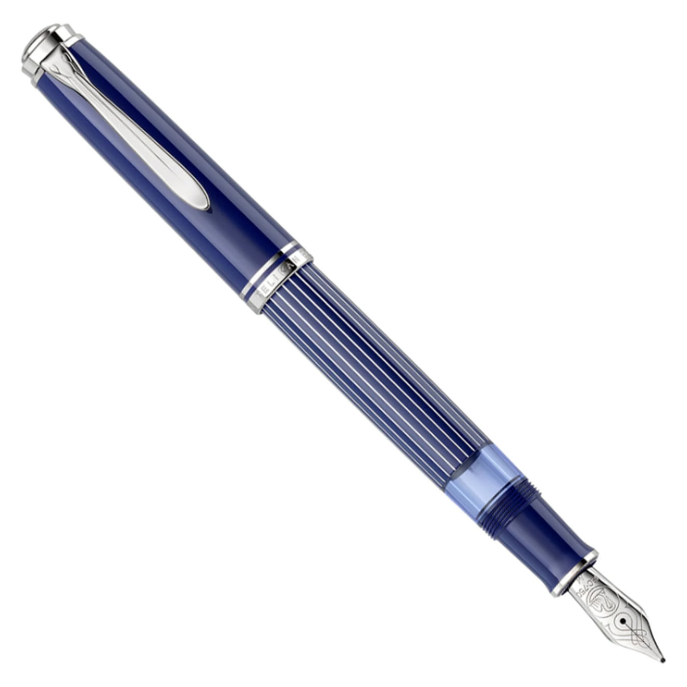 Pelikan M815 Fountain Pen - Metal Striped Blue CT (Special Edition)
