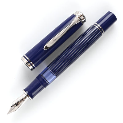 Pelikan M815 Fountain Pen - Metal Striped Blue CT (Special Edition) 2