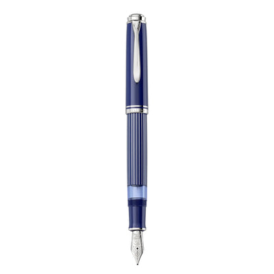 Pelikan M815 Fountain Pen - Metal Striped Blue CT (Special Edition)