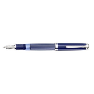 Pelikan M815 Fountain Pen - Metal Striped Blue CT (Special Edition)