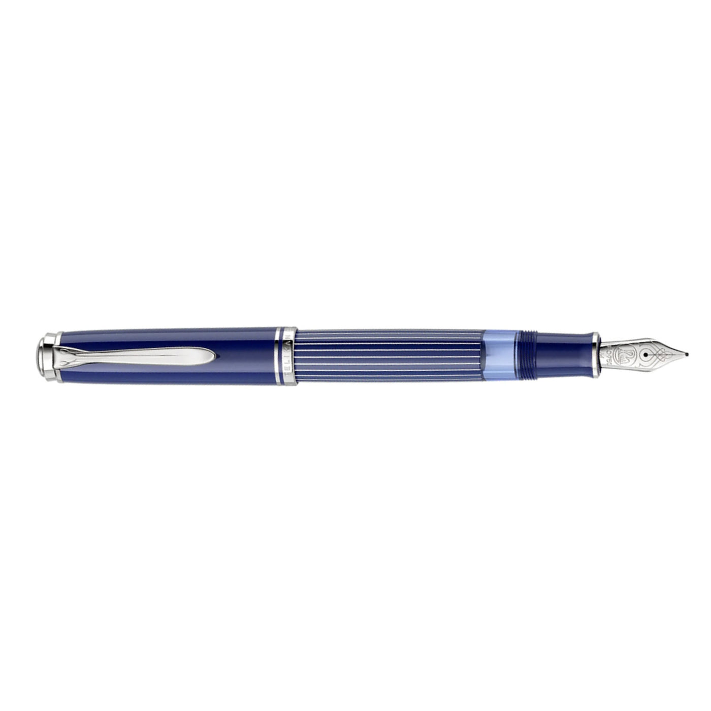 Pelikan M815 Fountain Pen - Metal Striped Blue CT (Special Edition)