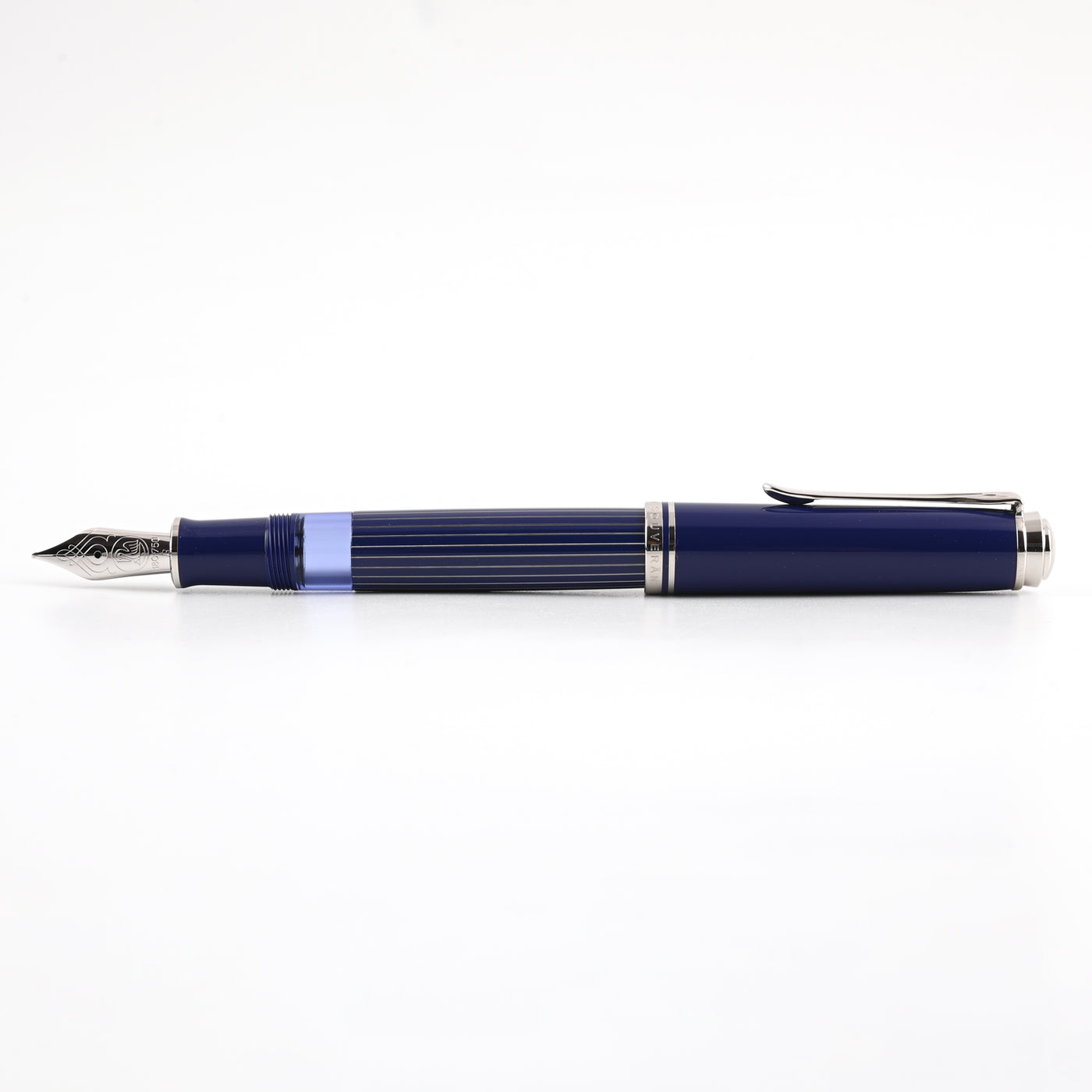 Pelikan M815 Fountain Pen - Metal Striped Blue CT (Special Edition) 6