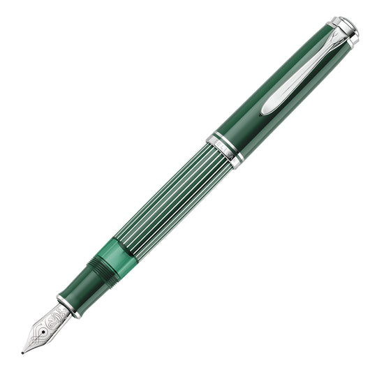Pelikan M815 Fountain Pen - Metal Striped Green CT (Special Edition)
