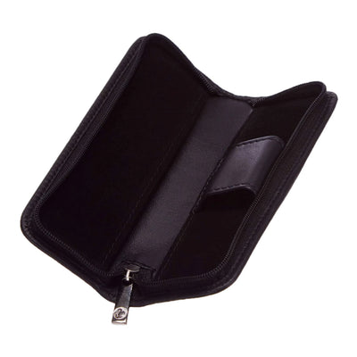 Pelikan Smooth Leather 2 Pen Holder with Zip - Black