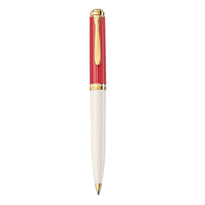 Pelikan Souveran K600 Ball Pen - Red White GT 4