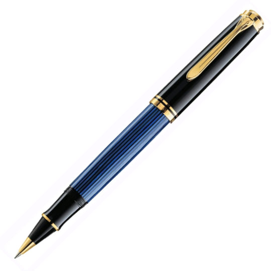 Pelikan Souveran R400 Roller Ball Pen - Black Blue GT