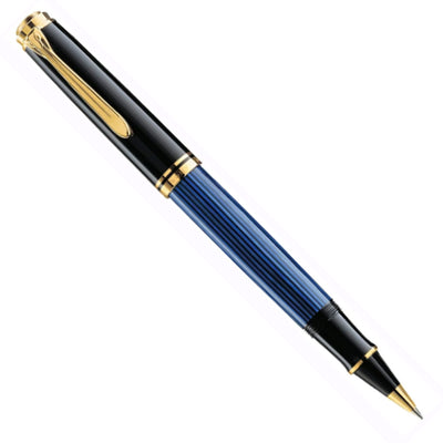 Pelikan Souveran R400 Roller Ball Pen - Black Blue GT