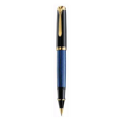 Pelikan Souveran R400 Roller Ball Pen - Black Blue GT