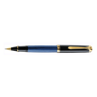Pelikan Souveran R400 Roller Ball Pen - Black Blue GT
