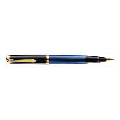 Pelikan Souveran R400 Roller Ball Pen - Black Blue GT