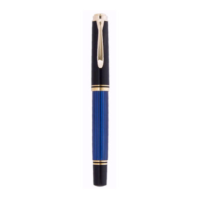 Pelikan Souveran R400 Roller Ball Pen - Black Blue GT