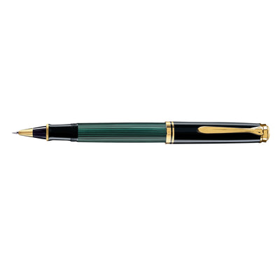 Pelikan Souveran R400 Roller Ball Pen Black Green GT 3