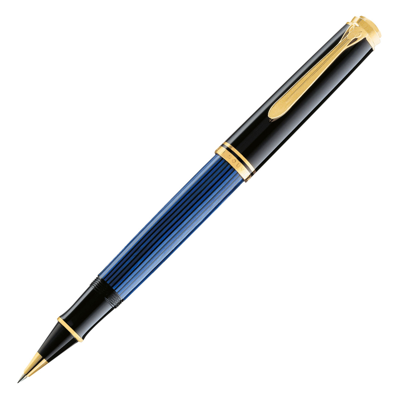 Pelikan Souveran R600 Roller Ball Pen Black Blue GT 1