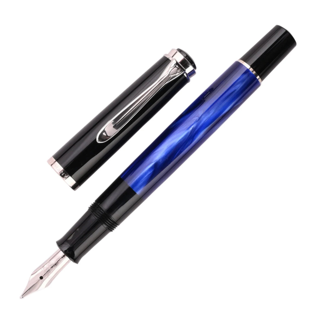Pelikan M205 Blue Marbled Fountain Pen|Shop Online at Makoba | Pelikan