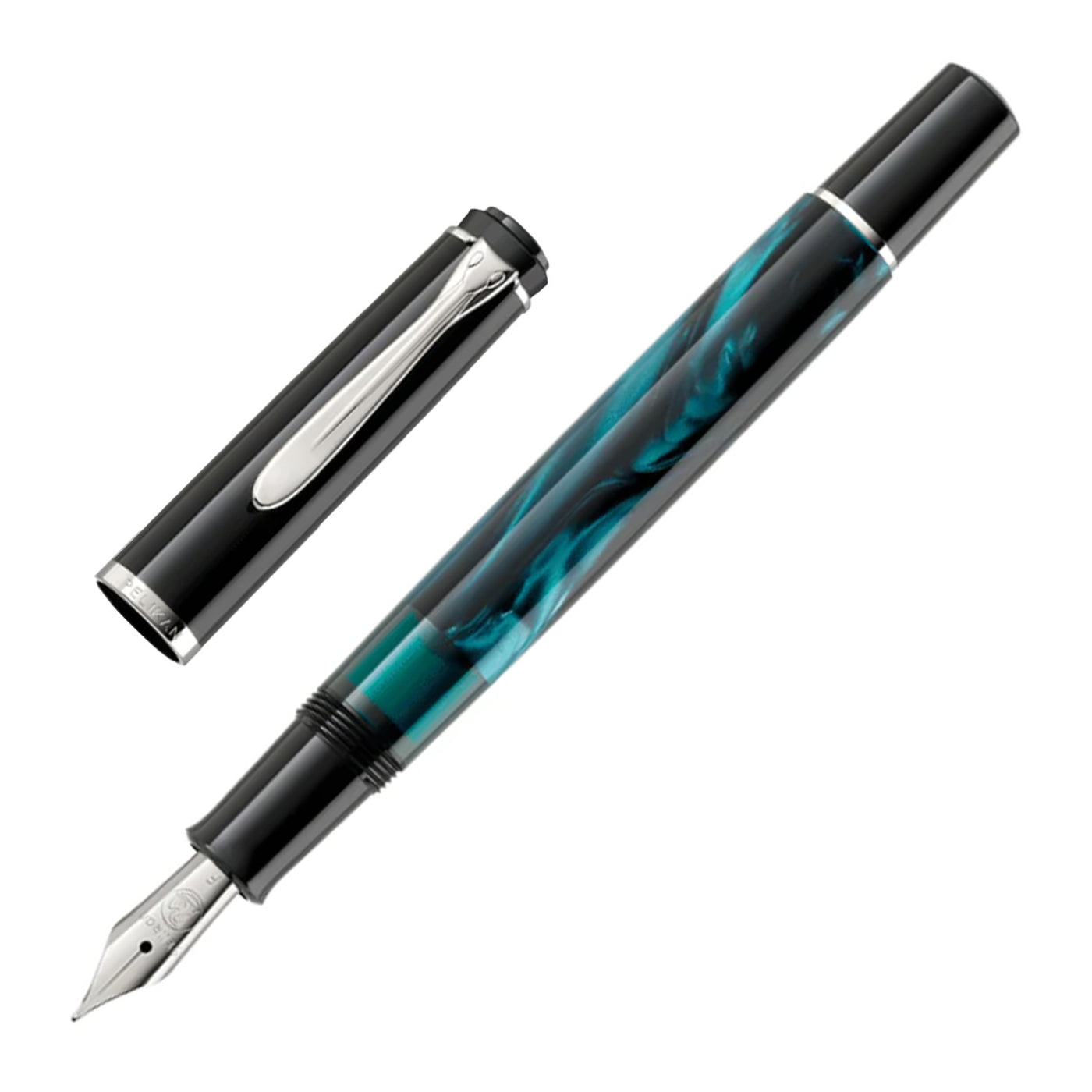 Pelikan M205 Fountain Pen - Petrol Marbled CT (Special Edition)