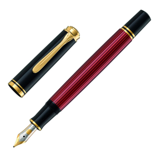 Pelikan M400 Fountain Pen - Black Red GT