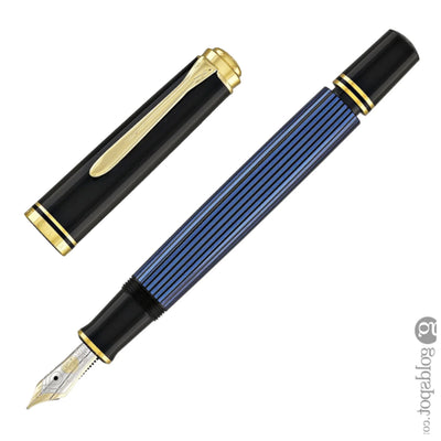 Pelikan M400 Fountain Pen - Black Blue GT