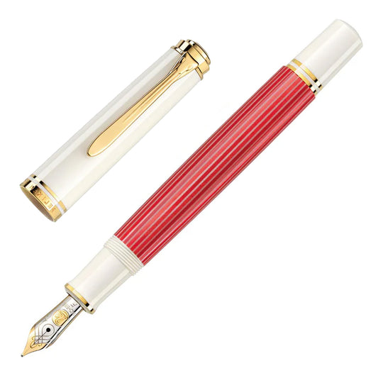 Pelikan M600 Fountain Pen - Red White GT (Special Edition)