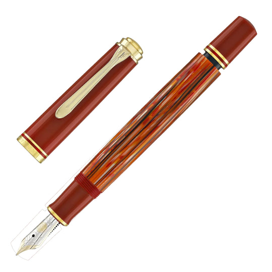 Pelikan M600 Fountain Pen - Tortoiseshell Red GT (Special Edition)