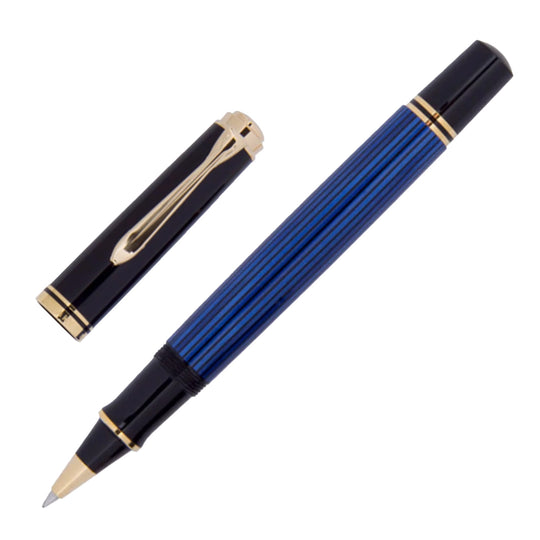 Pelikan Souveran R600 Roller Ball Pen - Black Blue GT
