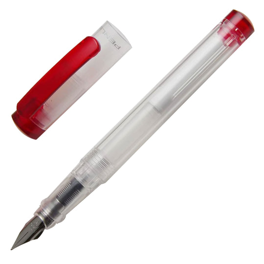 Penlux Junior Fountain Pen - Clear Red