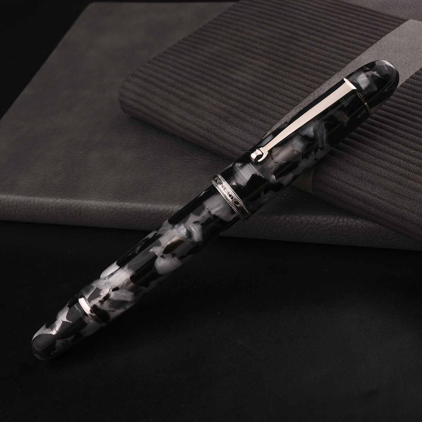 Penlux Masterpiece Grande Fountain Pen - Koi Black & White 10