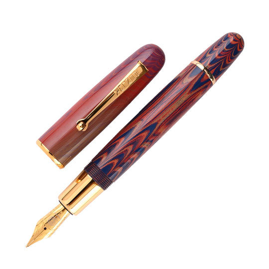 Penlux Elite Ebonite Fountain Pen - Sunset GT