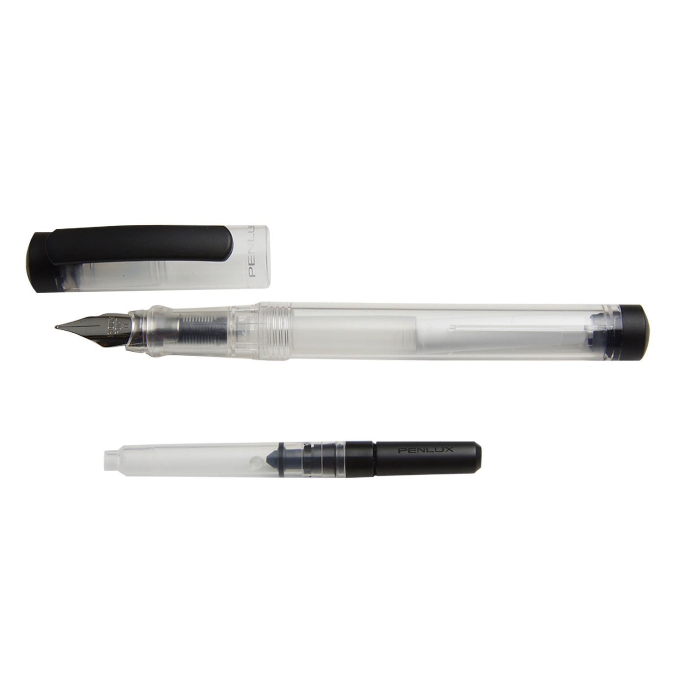Penlux Junior Fountain Pen - Clear Black 4
