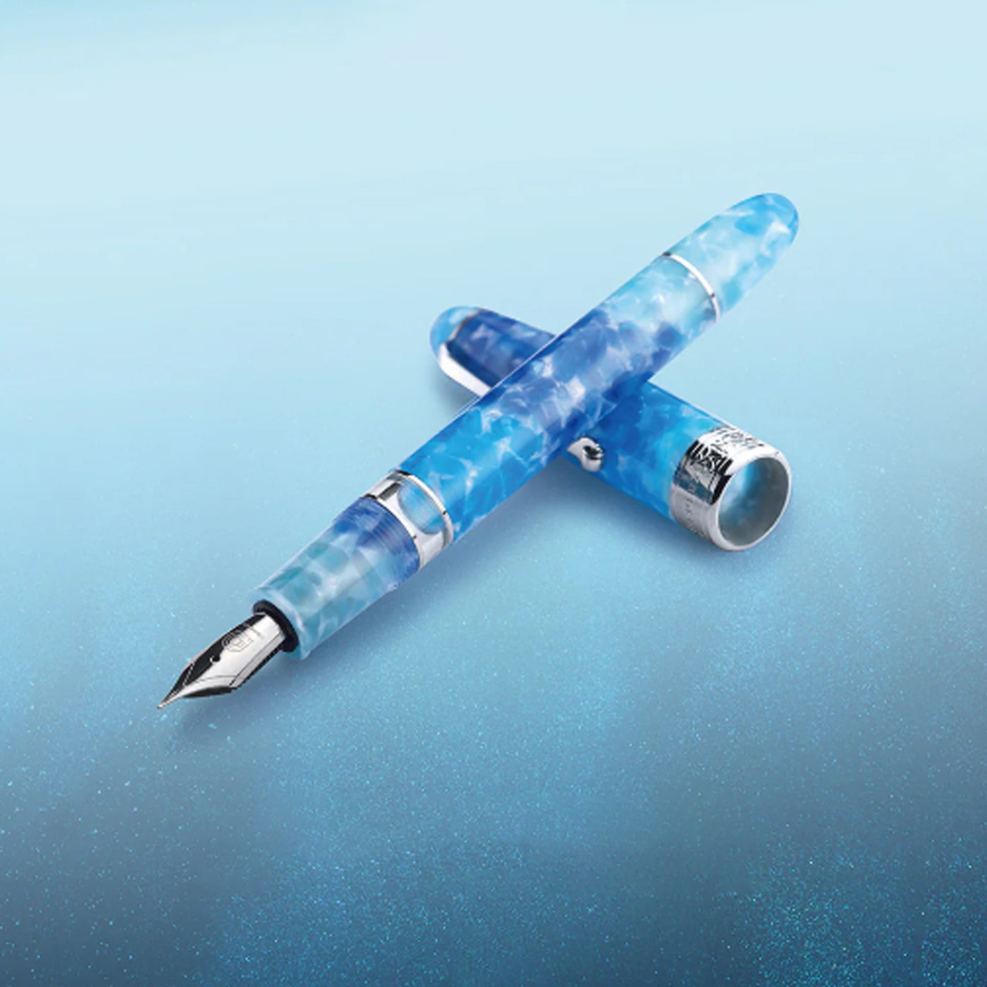 Penlux Masterpiece Grande Reserva Fountain Pen - Blue Tears CT