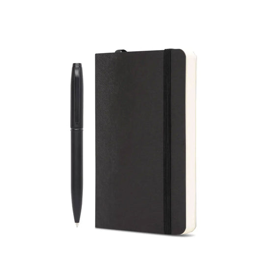 Pennline Atlas Combo Set, Matte black - Ball Pen + A6 Note Book