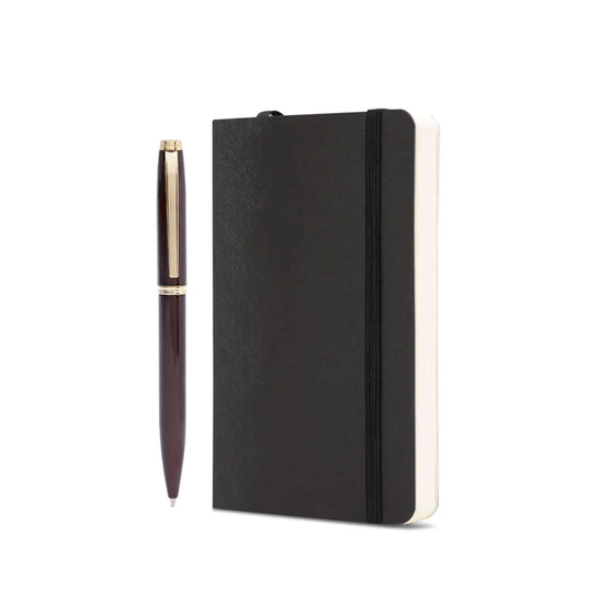 Pennline Atlas Combo Set, Glossy Brown - Ball Pen + A6 Note Book