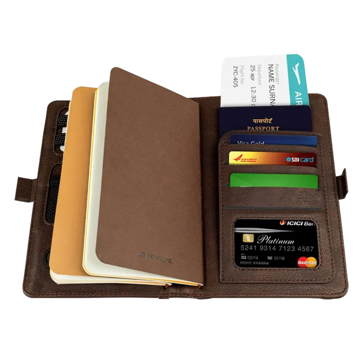 Pennline Superbook Mini Organiser with Wireless Charging and 4000 mAh Powerbank - Coffee Brown 4